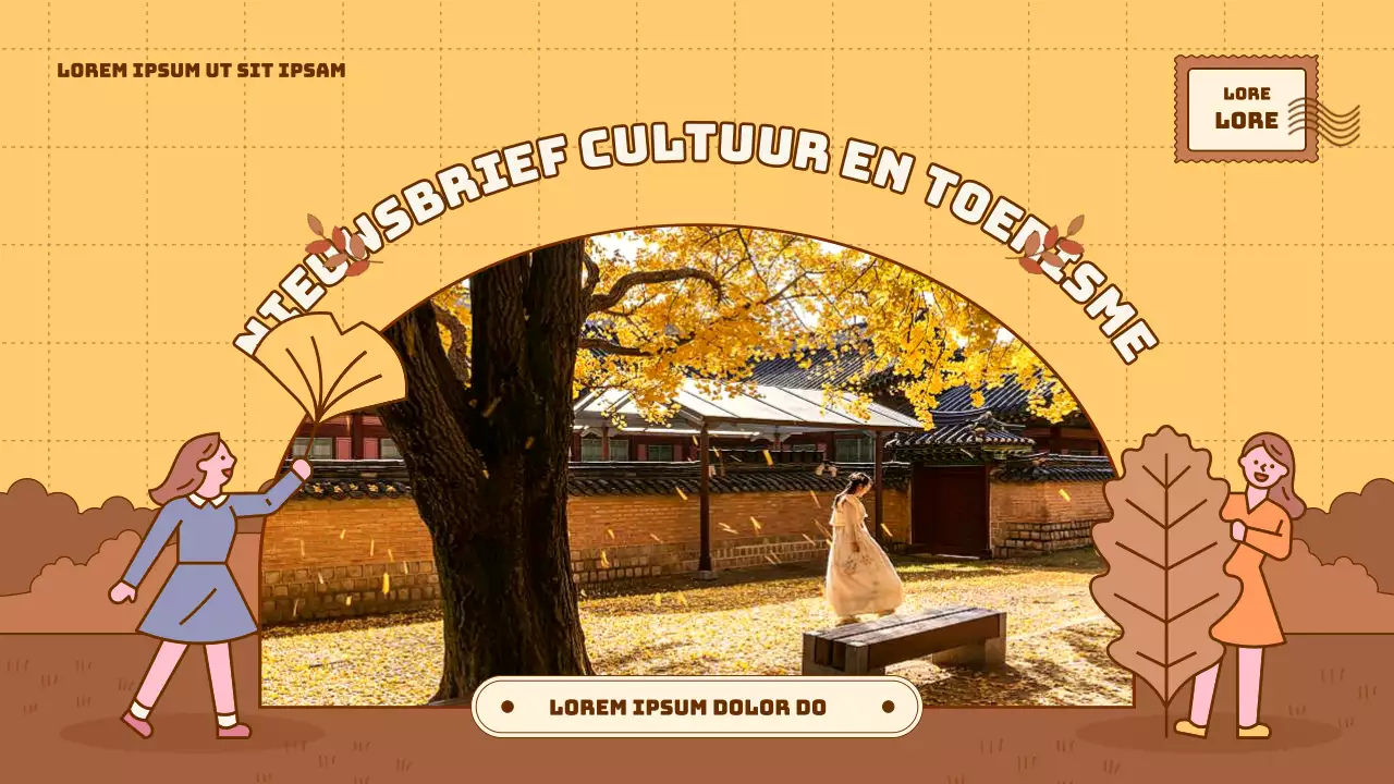 Een eenvoudige geelbruine nieuwsbriefgids voor cultureel toerisme