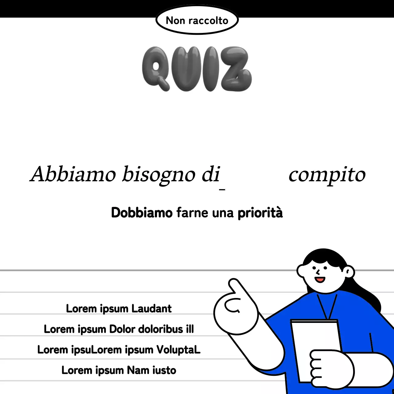 Messaggi in inglese business kitsch in blu e bianco e nero