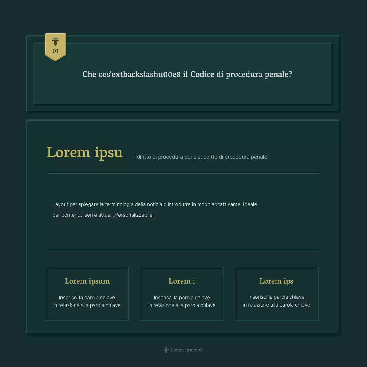 Profilo aziendale semplice dello studio legale in verde e giallo