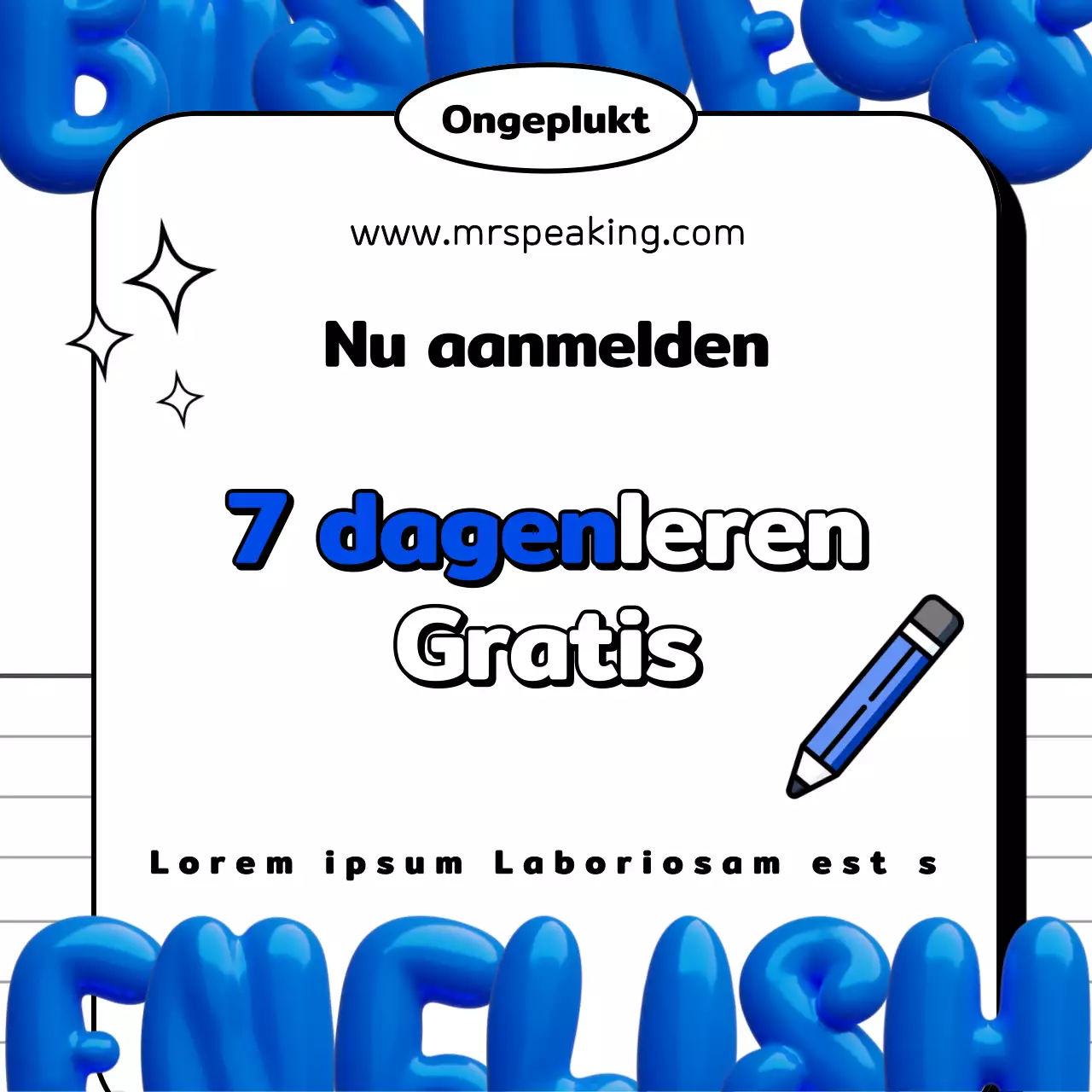 Kitscherige zakelijke Engelse berichten in blauw en zwart-wit