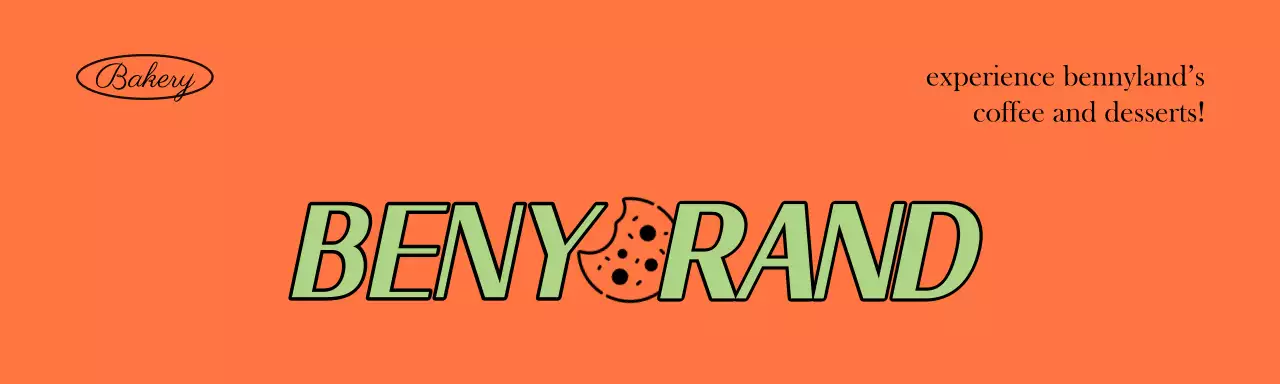 Orange and chartreuse header tack for bakery cafe cookie packaging