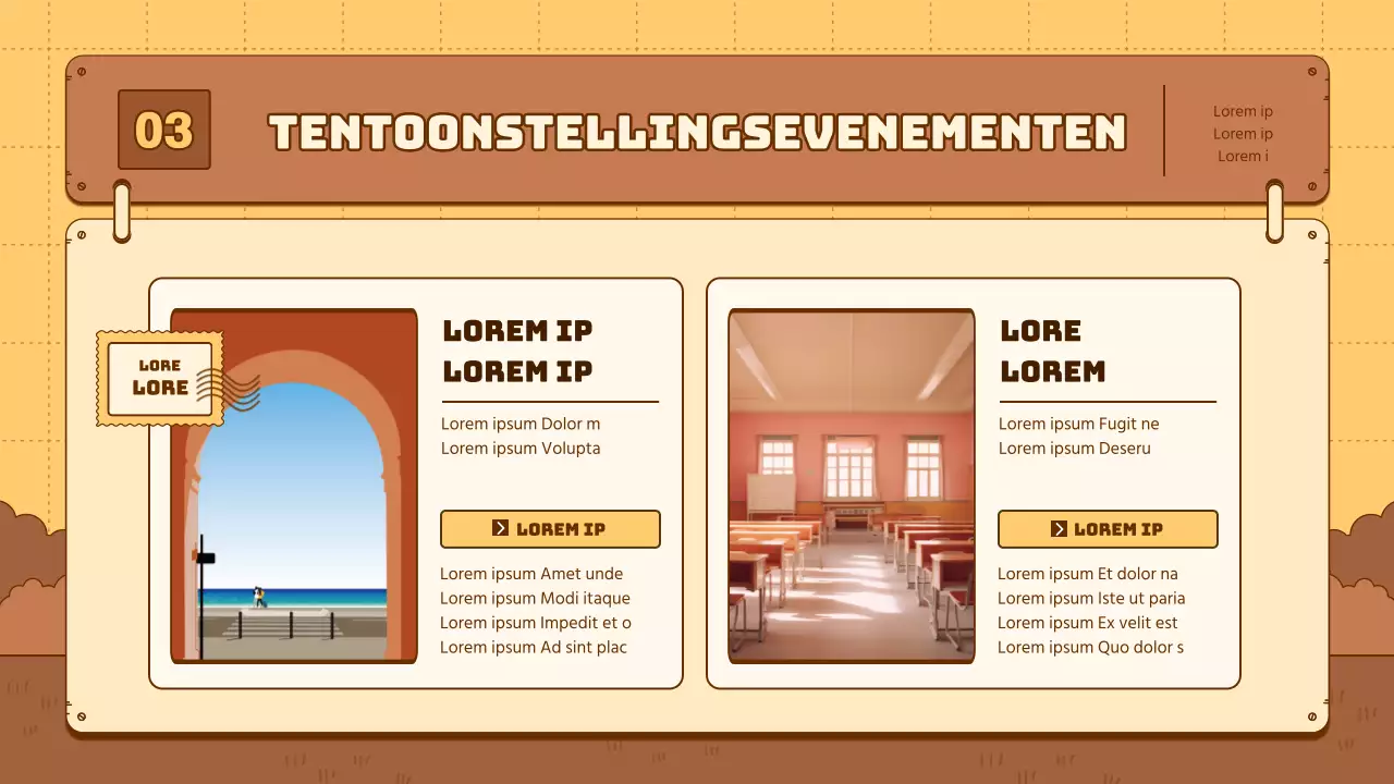 Een eenvoudige geelbruine nieuwsbriefgids voor cultureel toerisme