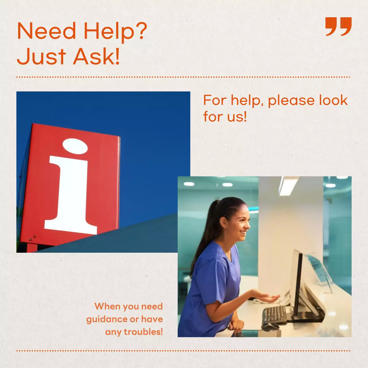 Orange Minimal Center Guide Instagram Carousel