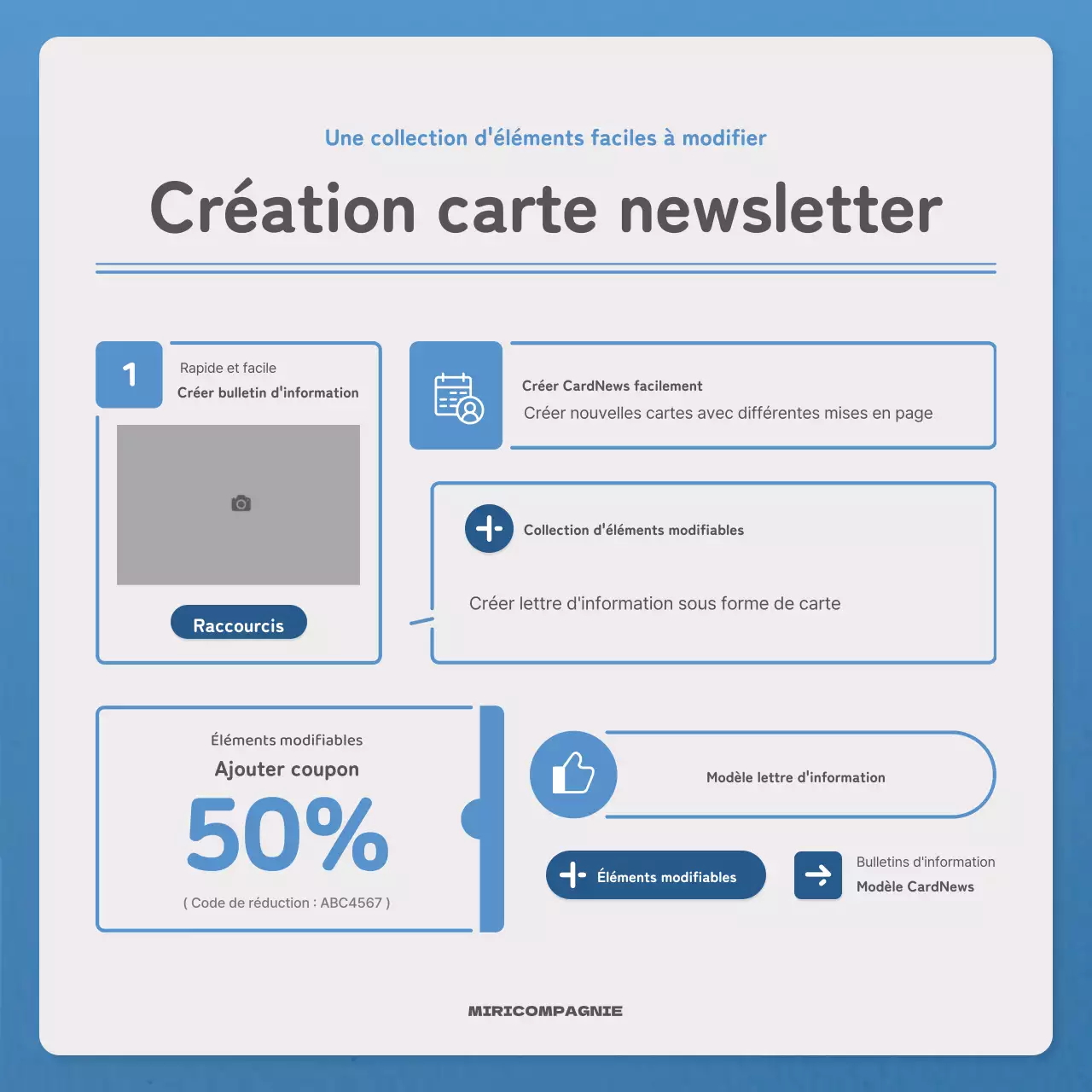 Une lettre simple en bleu et marine Lettre d'information