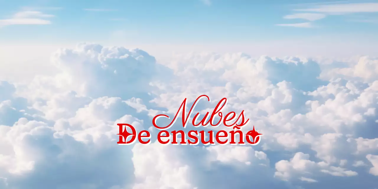 Tachuela de cabecera de mercancía sentimental de inspiración vintage con una foto de nubes de fondo