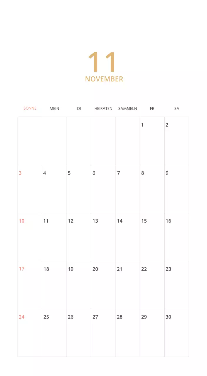 Mehrfarbiger Bildkalender