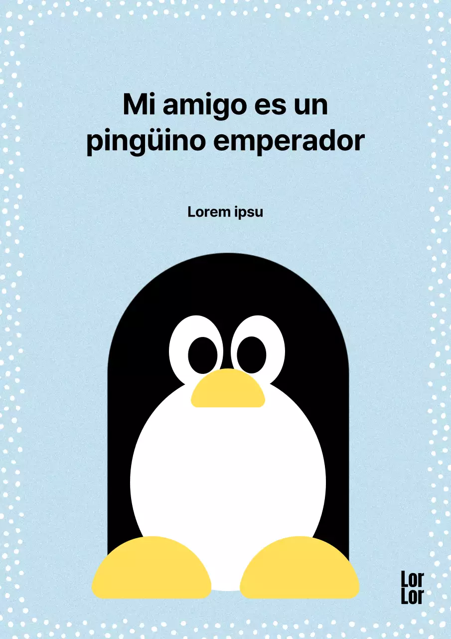Azul claro minimalista pingüino emperador observación portada del ensayo