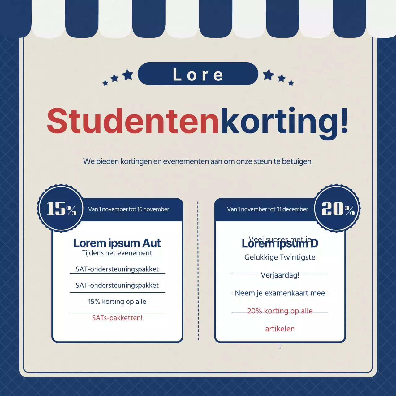 Promoot een marineblauw, retro SATs cheerleading cadeau-evenement