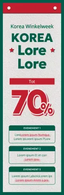 Een gids voor Korea Sale Festa, met zijn retro rode en groene kleurenschema