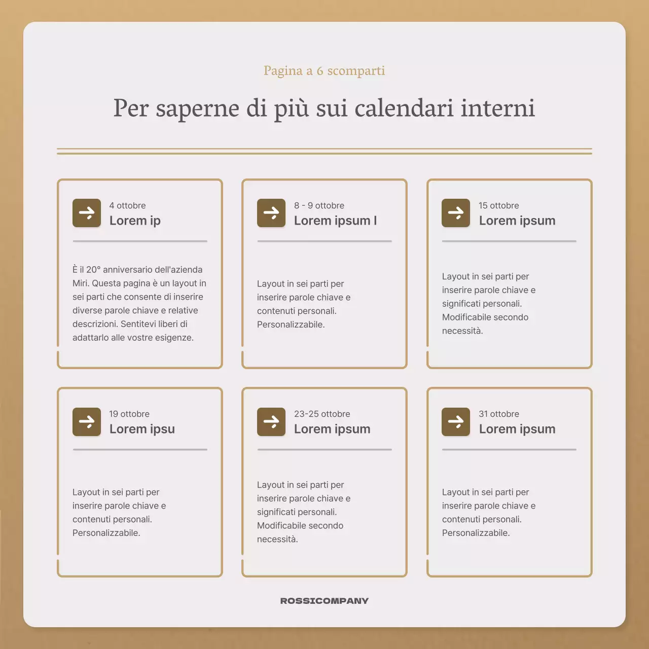 Una semplice lettera autunnale in beige e marrone