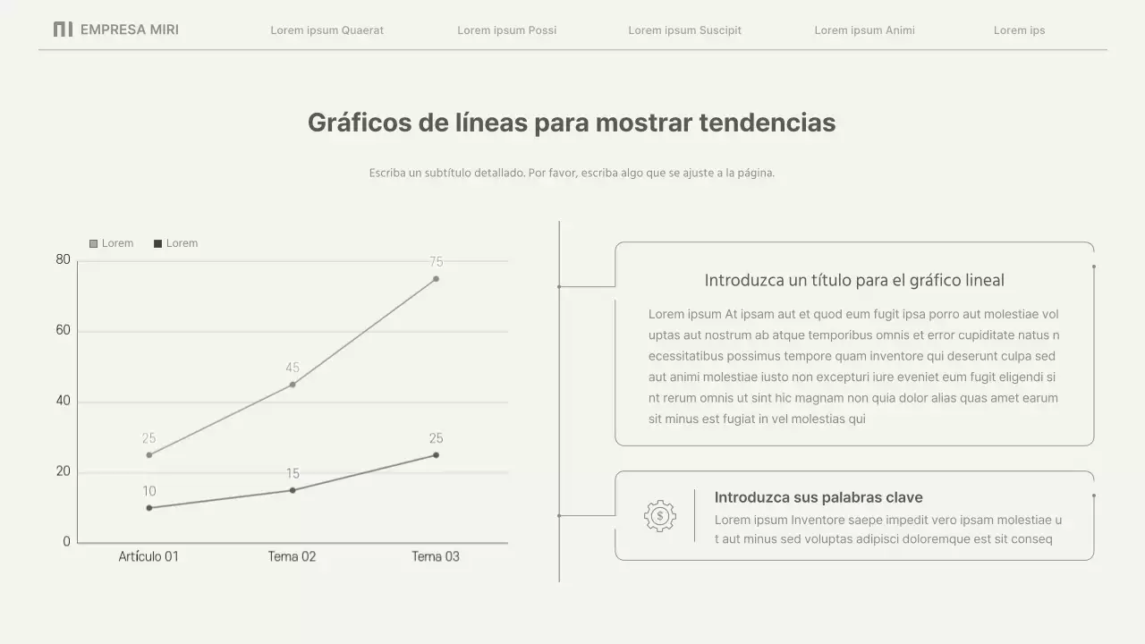 Informes comerciales sencillos en beige