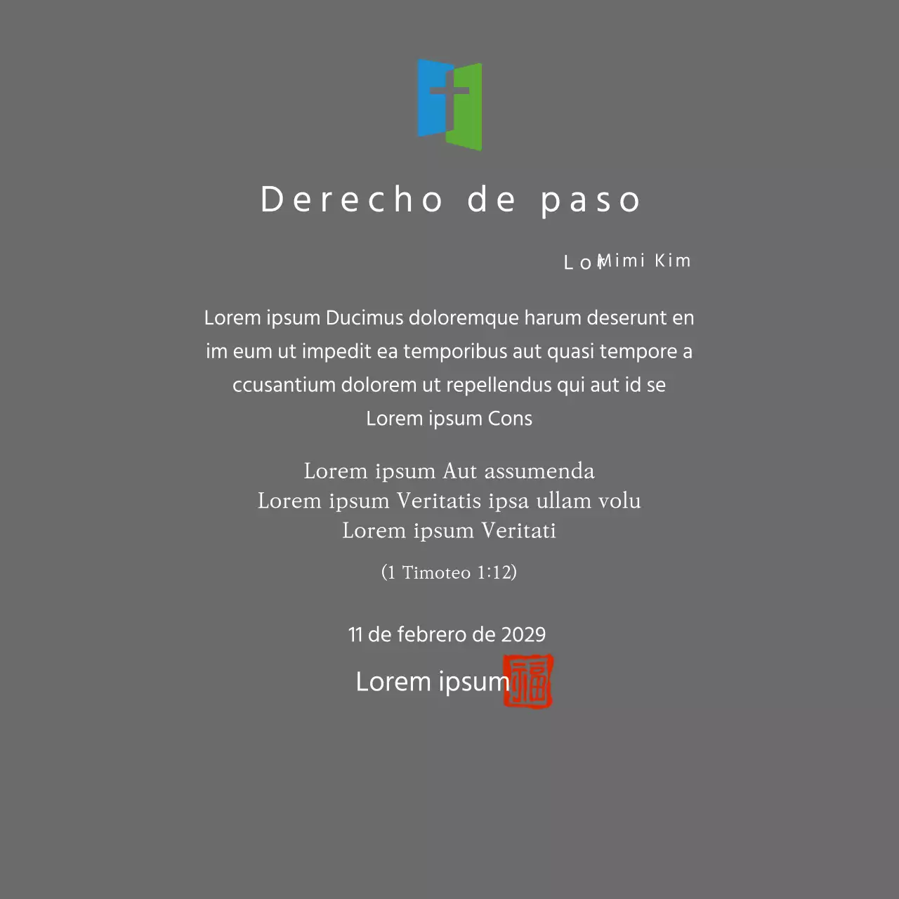 Concepto de placa con logotipo de iglesia