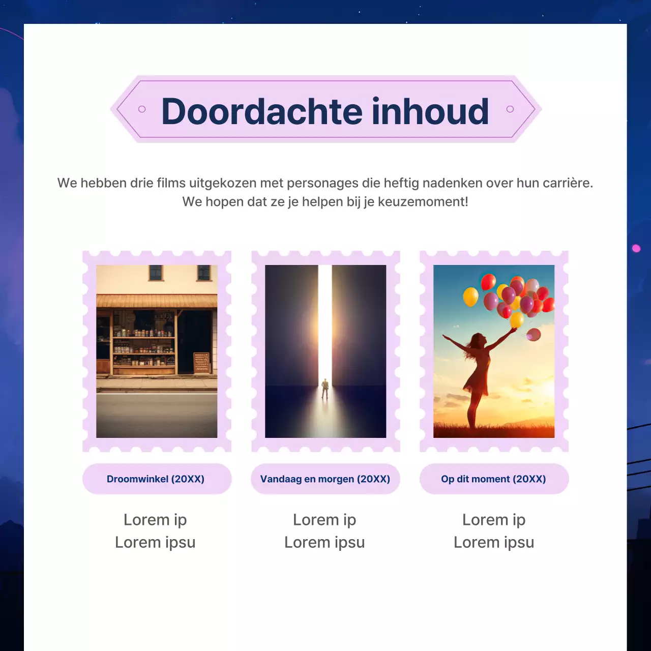 Promoot counseling in marineblauw en paars als trendkleur