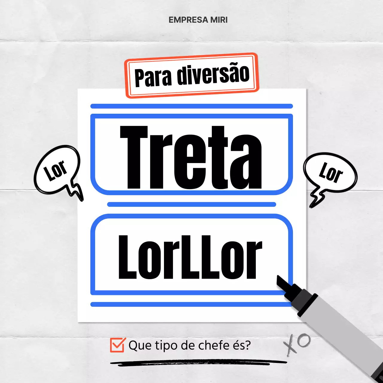 Um simples post de teste de diagnóstico azul e branco e pateta