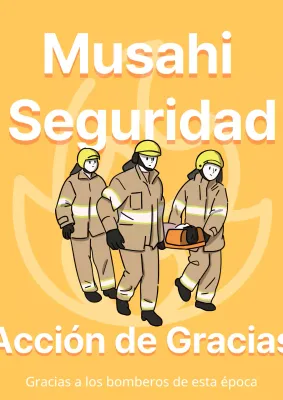 Revista sencilla de bombero con fondo amarillo