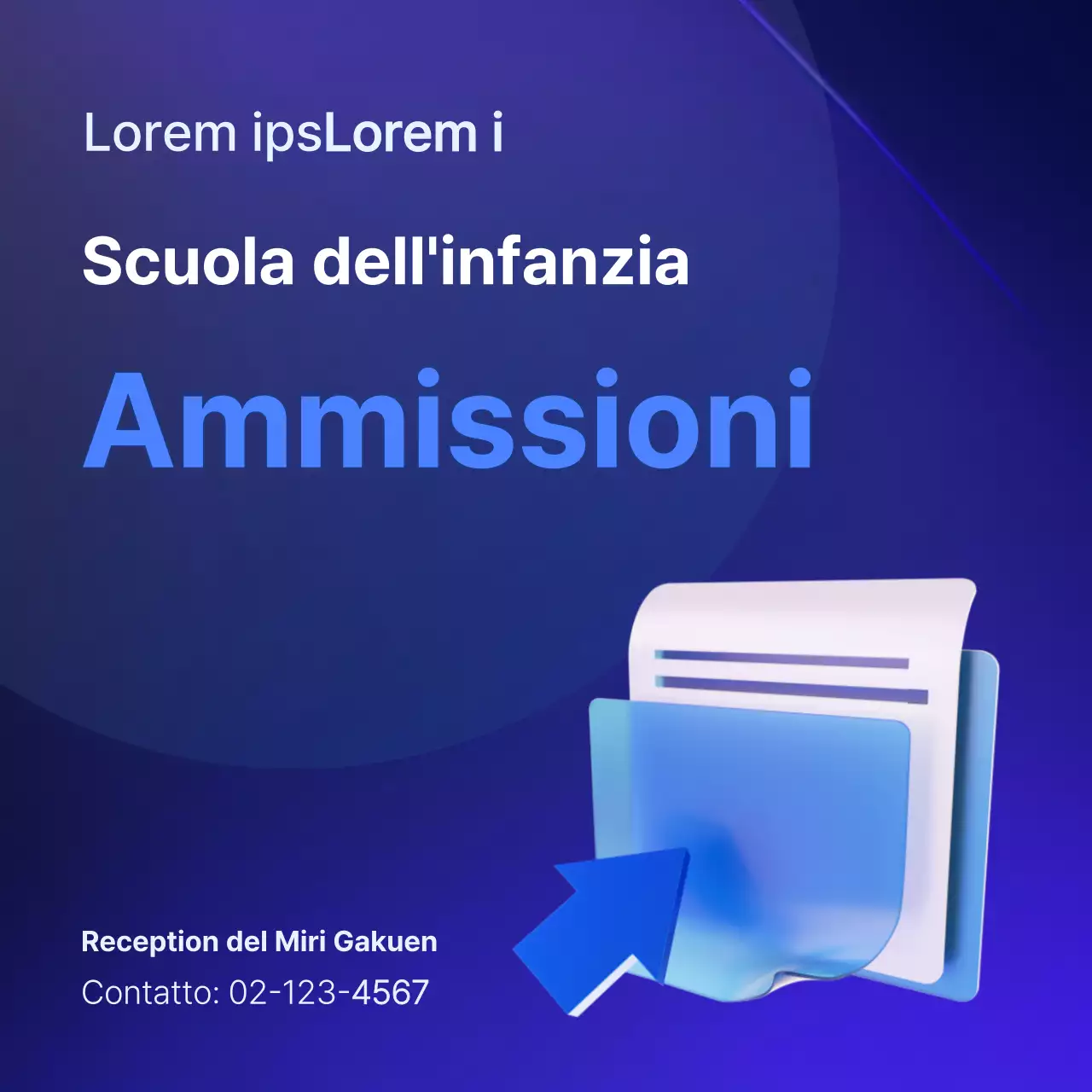 Ingresso moderno con sfondo blu Annuncio della riunione