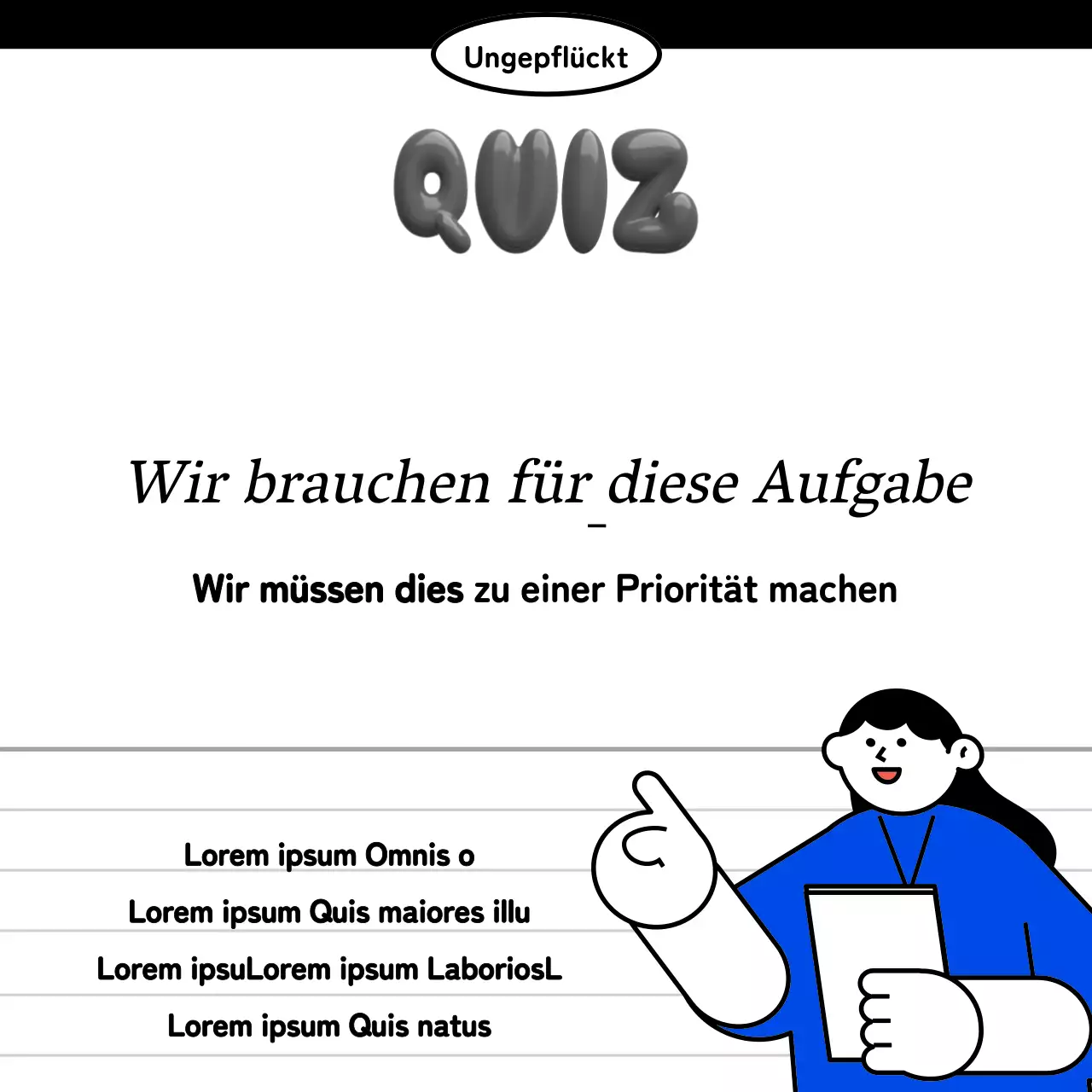 Kitschige englische Geschäftspost in blau und schwarz-weiß