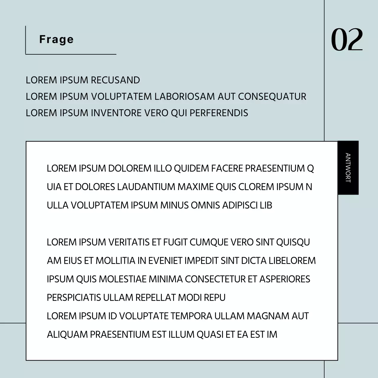 Ein einfaches Vorstellungsgespräch in Hellblau