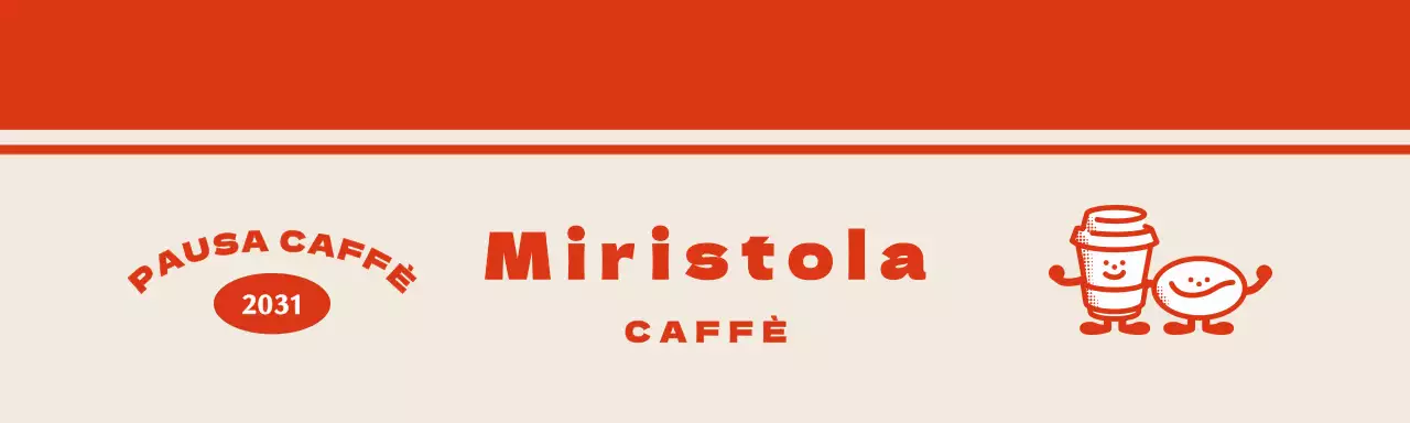 Una puntina in erica da caffetteria con un simpatico personaggio in rosso