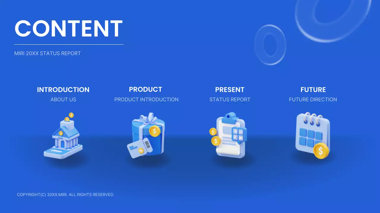 블루 모던 회사 보고서 문서 프레젠테이션