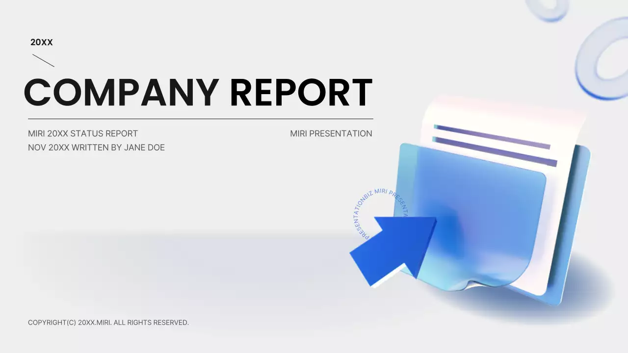 블루 모던 회사 보고서 문서 프레젠테이션