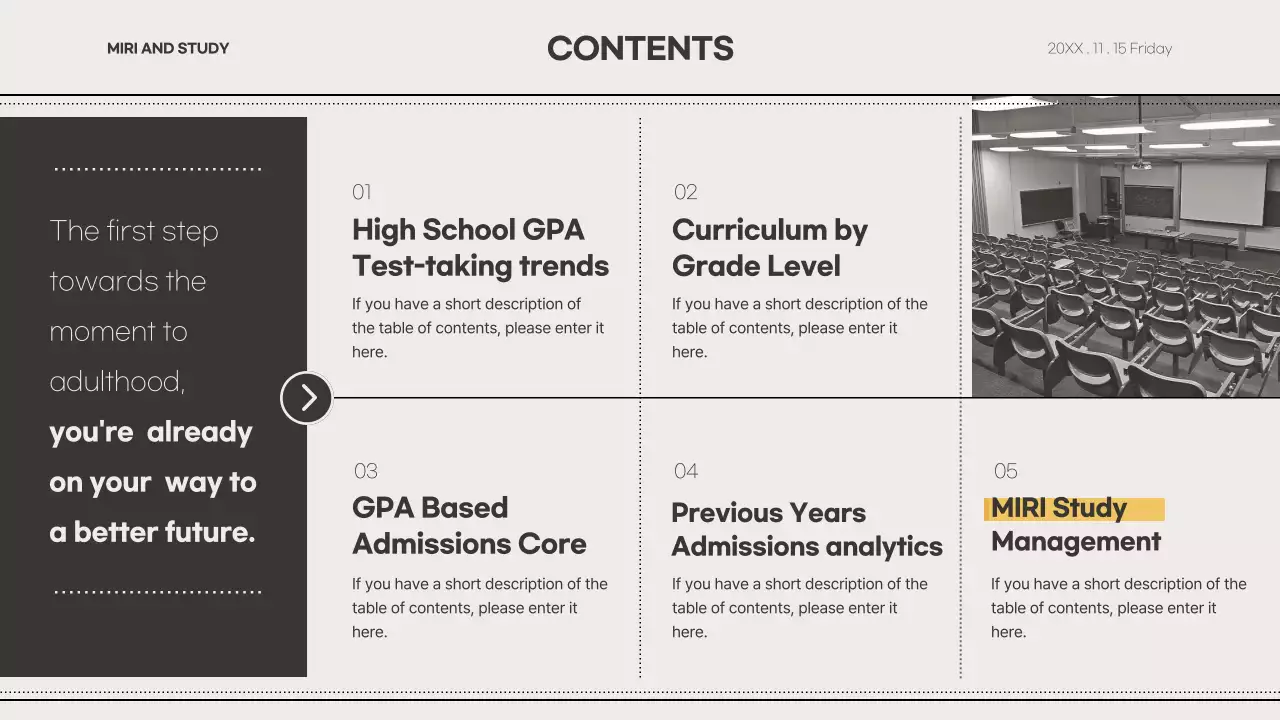 옐로우 모던 입학 발표 프레젠테이션
