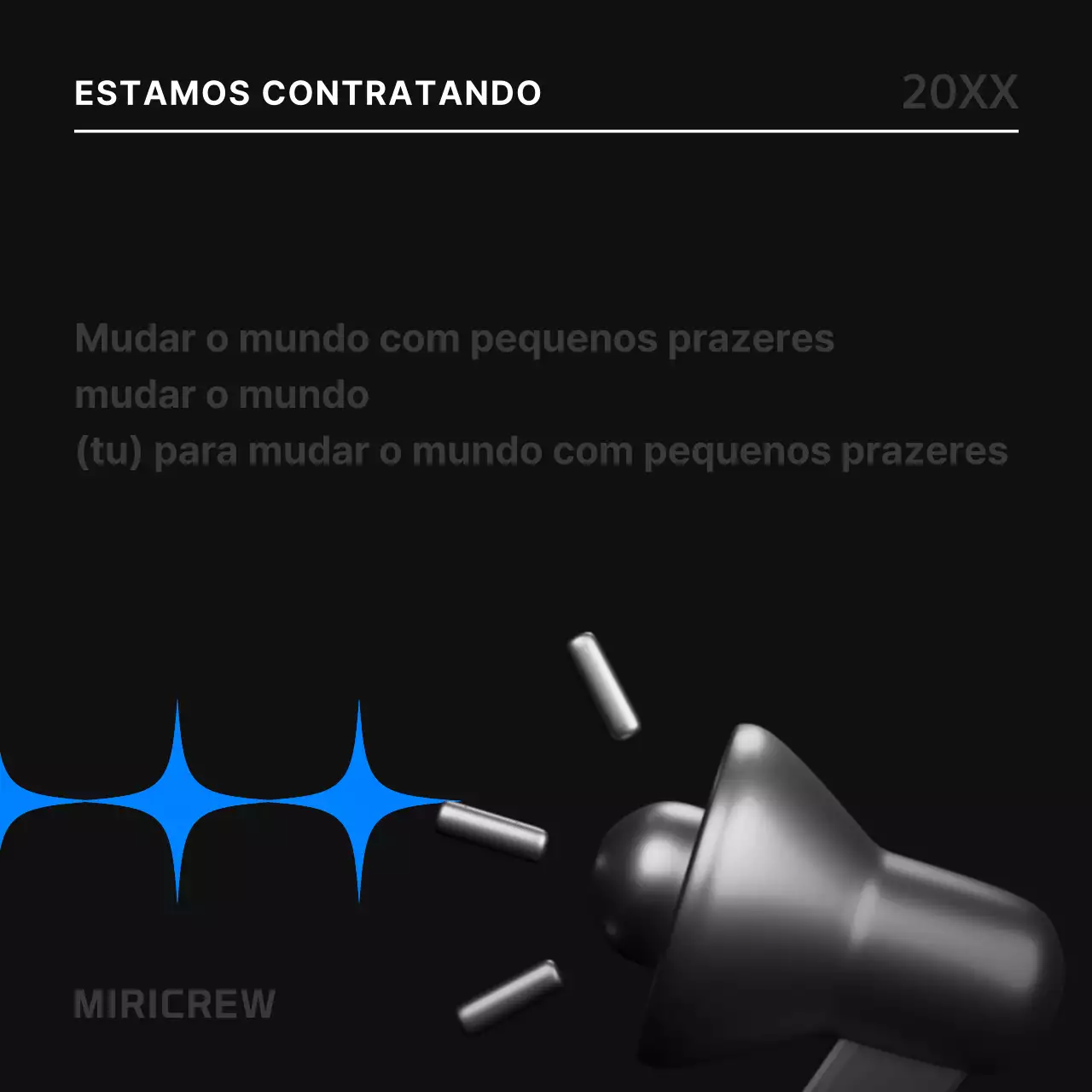 Um simples anúncio de emprego a preto e azul