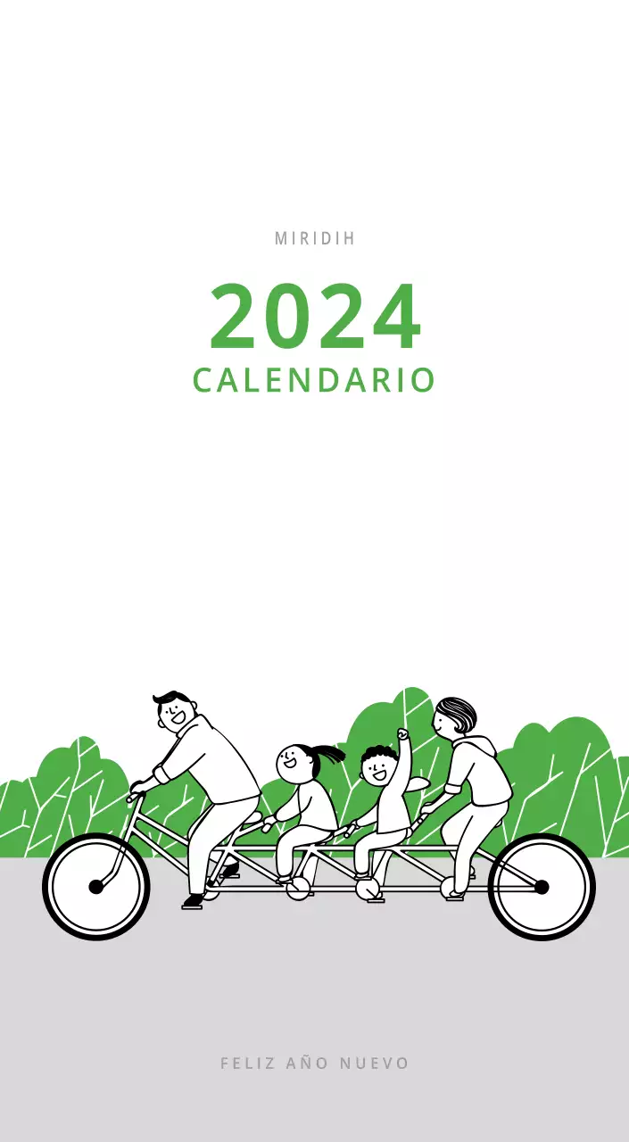 Calendario ilustrado multicolor