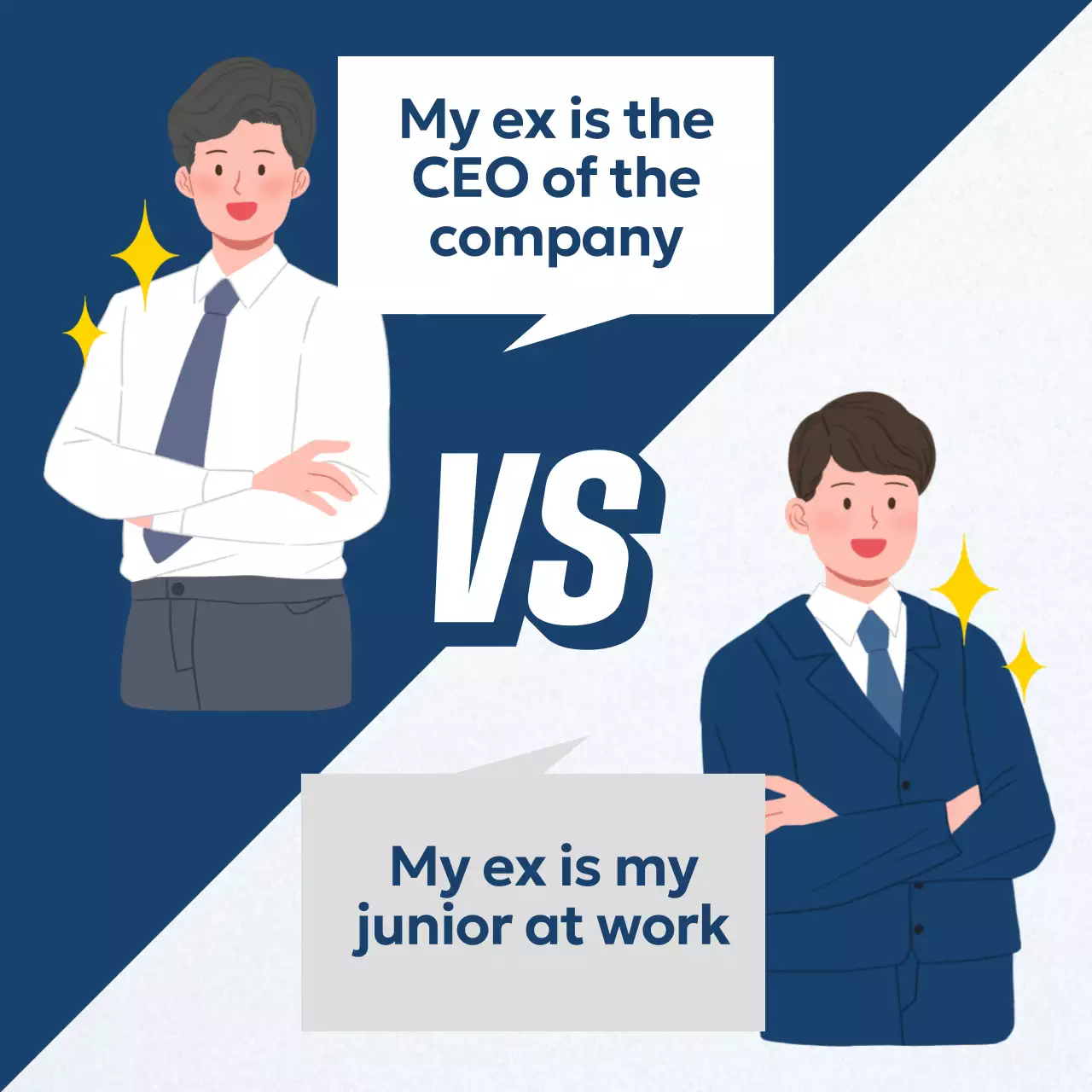 Blue Comic Work Meme Social Media Post