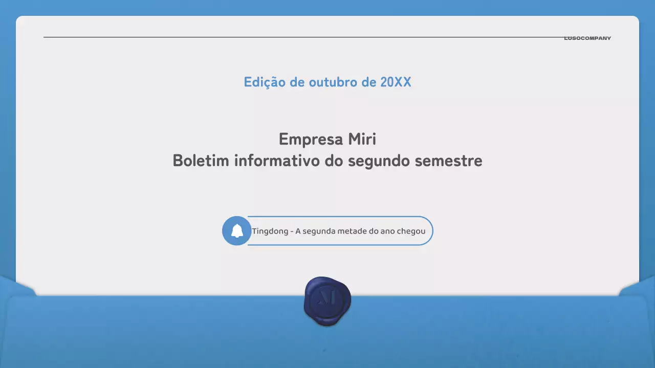 Promova a sua newsletter com uma carta simples em azul e azul-marinho
