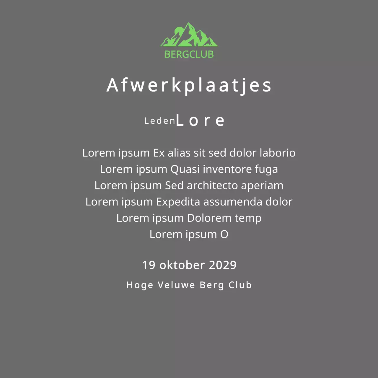 Berg club finisher's plaquette met club logo concept met groene berg illustratie