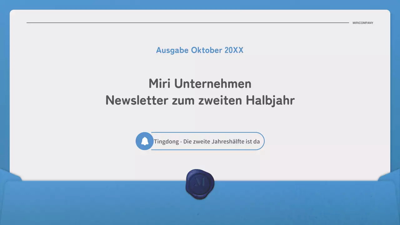 Bewerben Sie Ihren Newsletter mit einem einfachen Brief in Blau und Marineblau