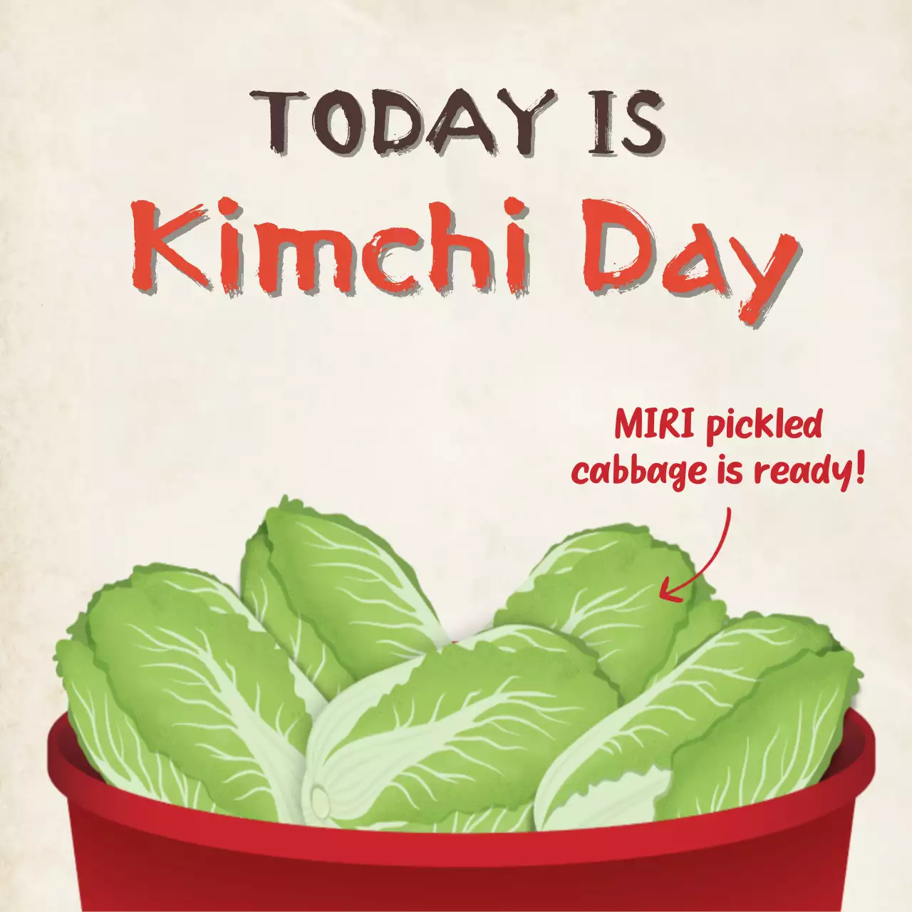 Red Traditional Kimchi Announcement Social Media Post