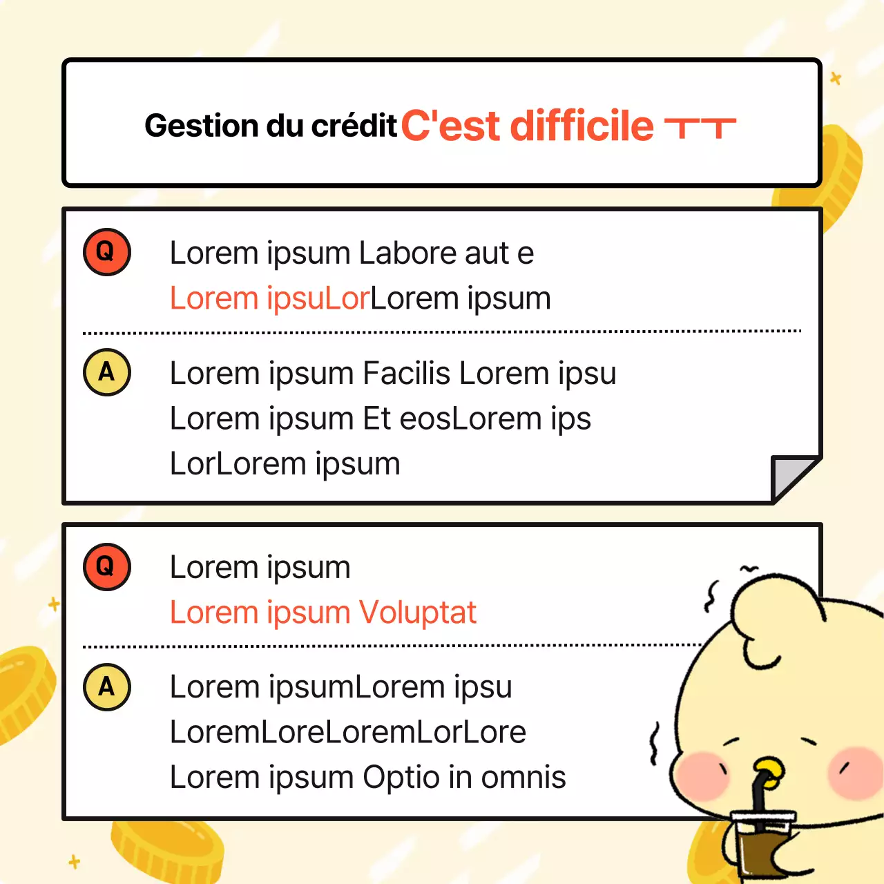 Publicité minimaliste jaune et rouge pour une carte de crédit destinée aux primo-accédants