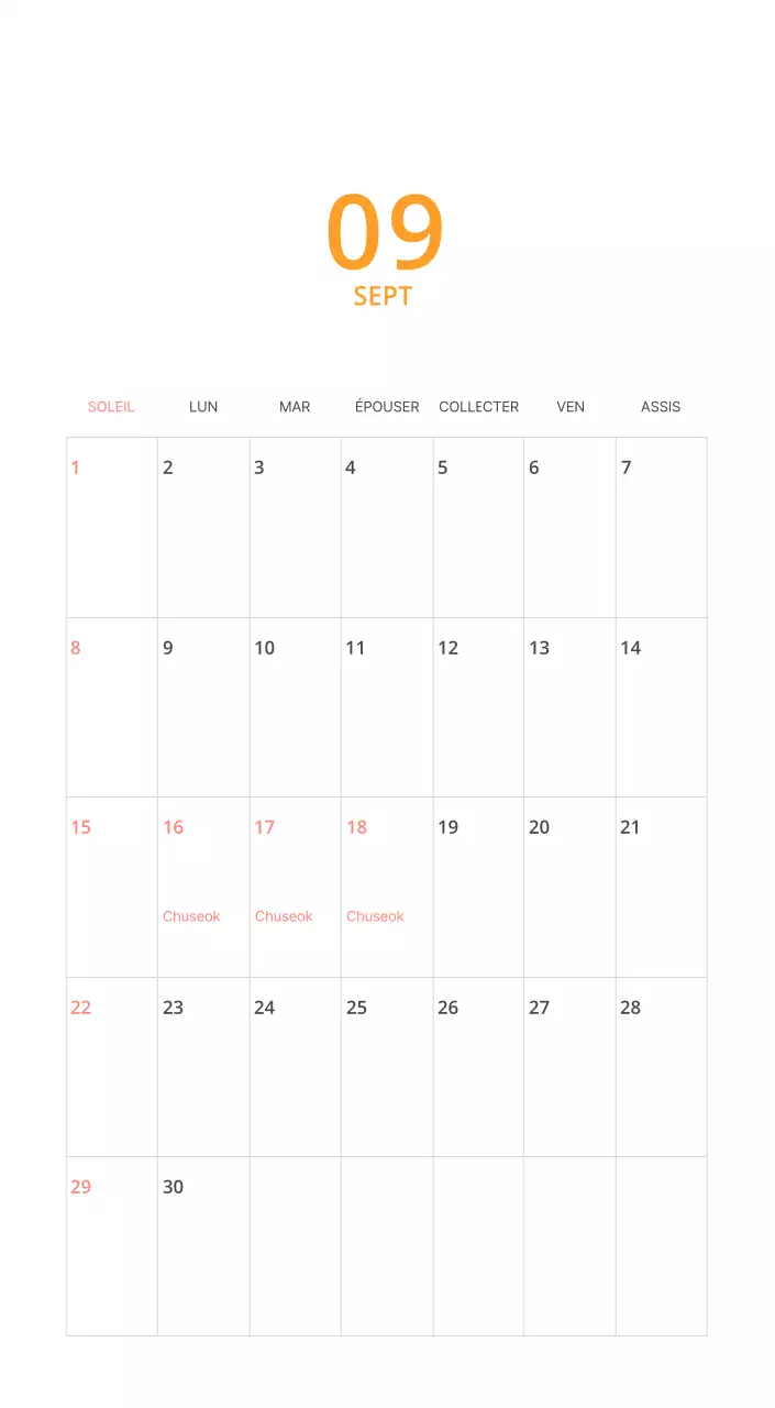 Calendrier illustré multicolore