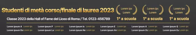 Promuovete i migliori risultati con accenti dorati su sfondo grigio scuro.