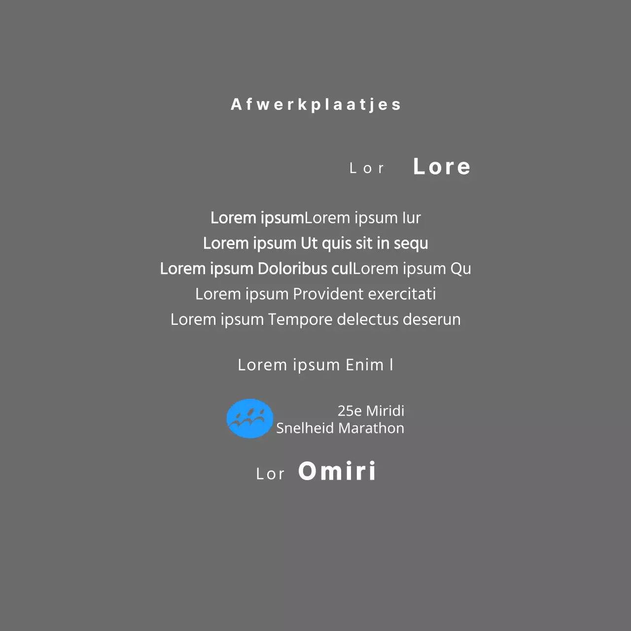 Marathon concept finisher plaquette met eenvoudig logo