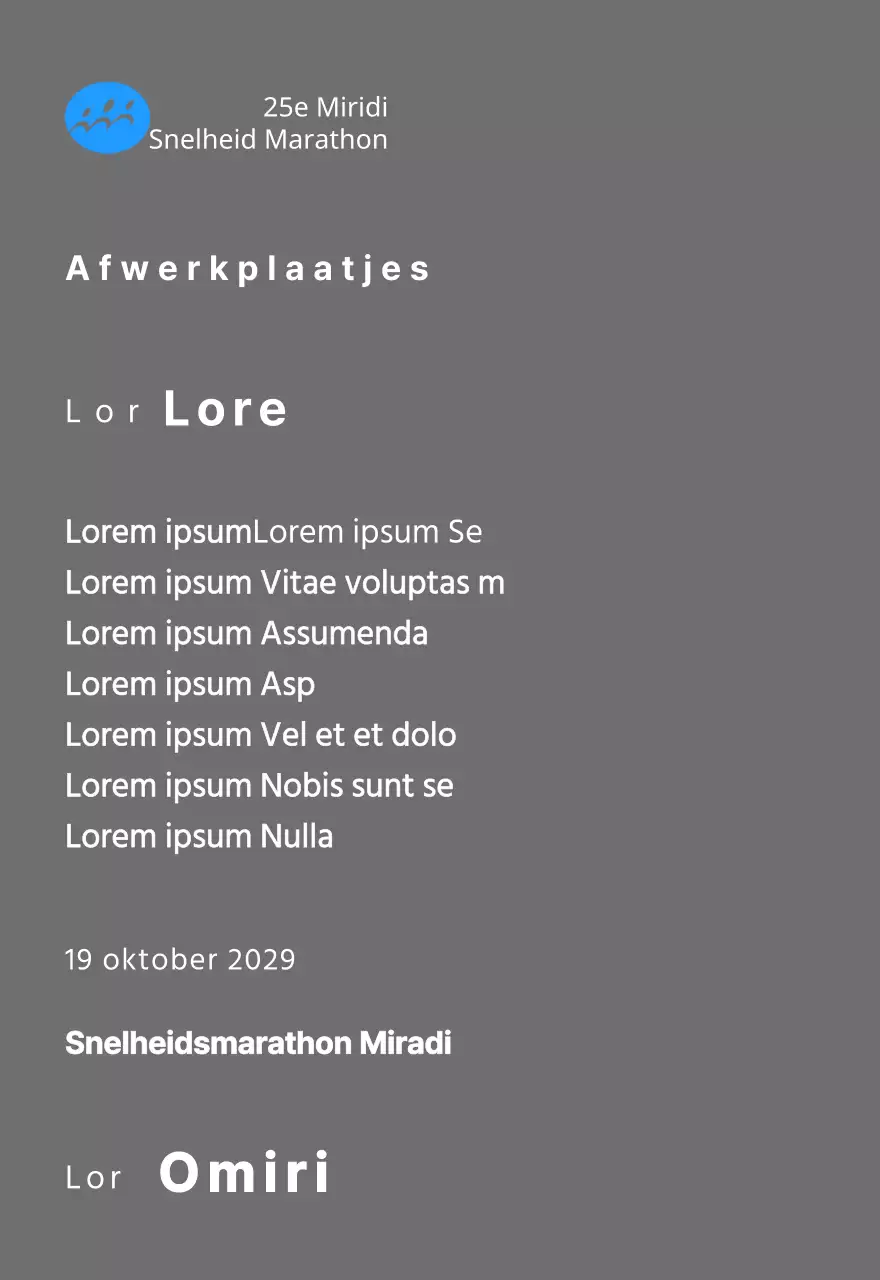 Marathon concept finisher plaquette met eenvoudig logo