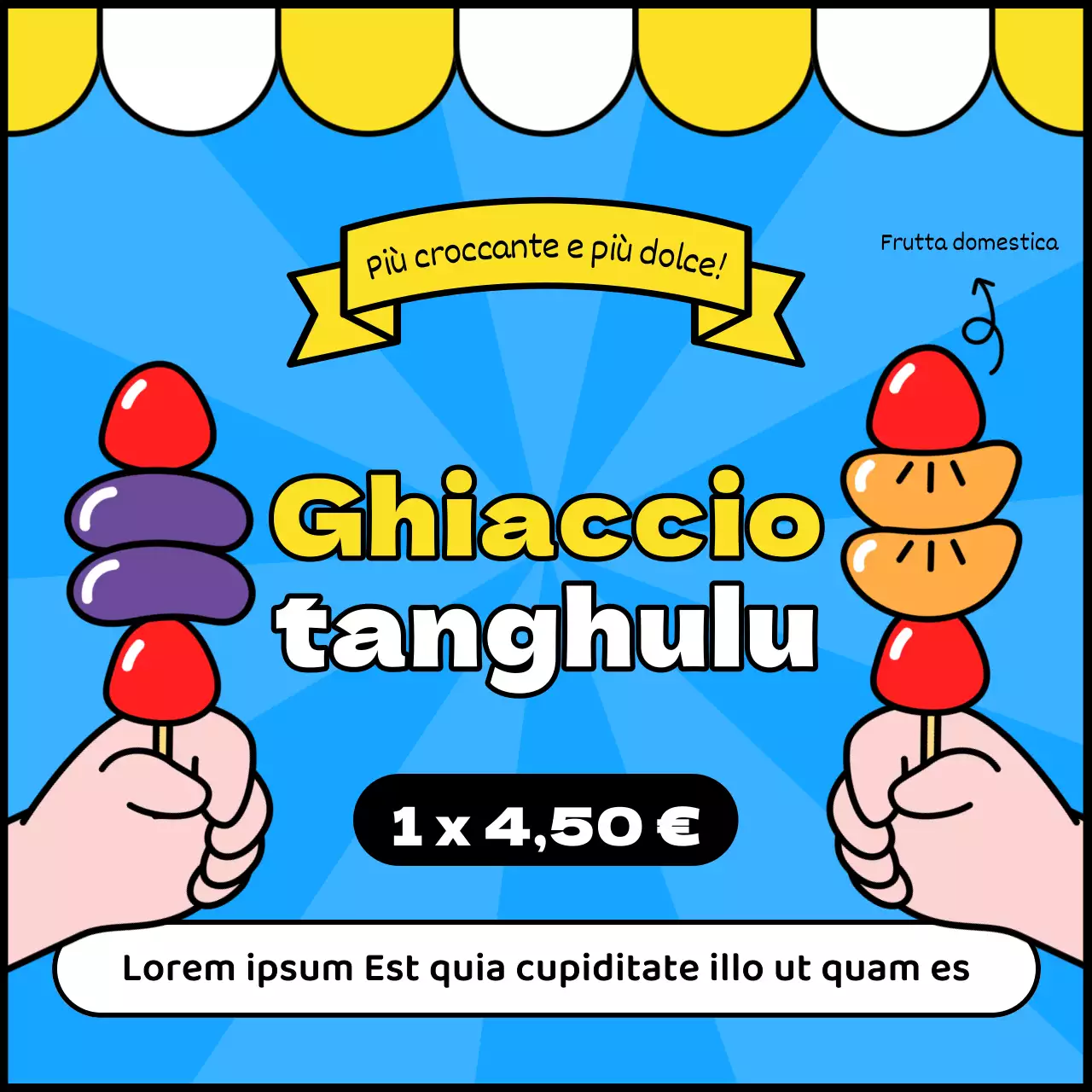 Promuovere il tanghuru giallo e blu kitsch del ghiaccio