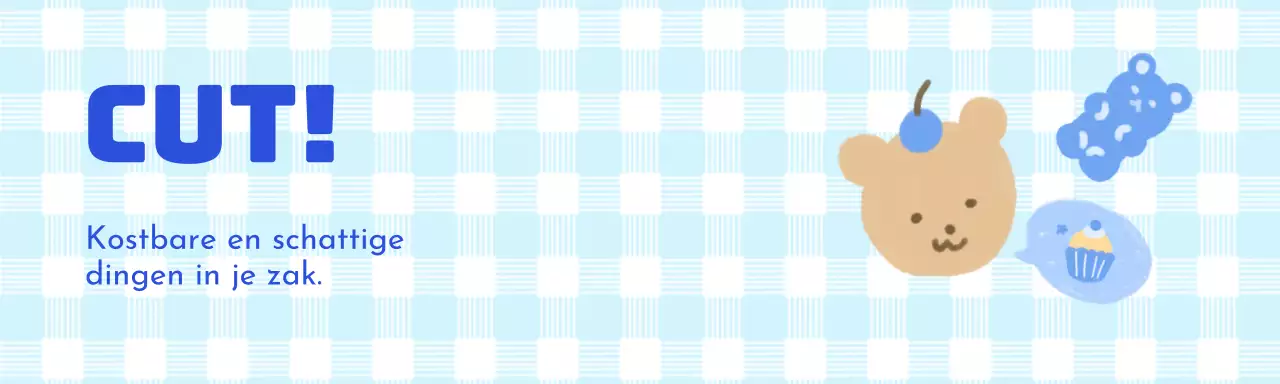 Geruit en schattig karakter merchandise kopspijkertje