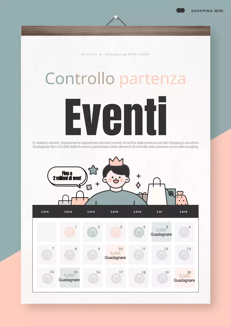 Promuovete un evento con semplici controlli di presenza rosa e menta