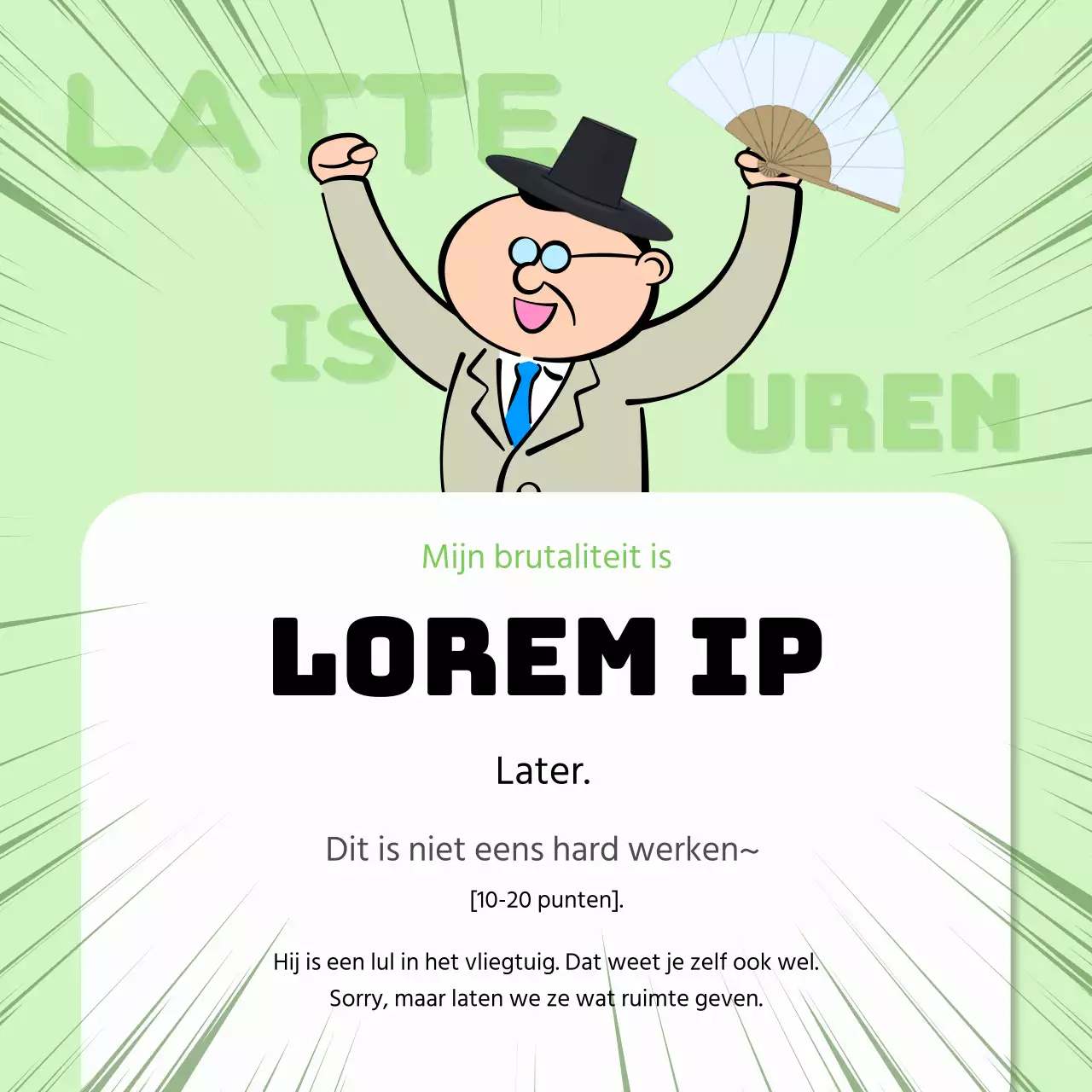 Promoot de Gag Level Test in rood en zwart