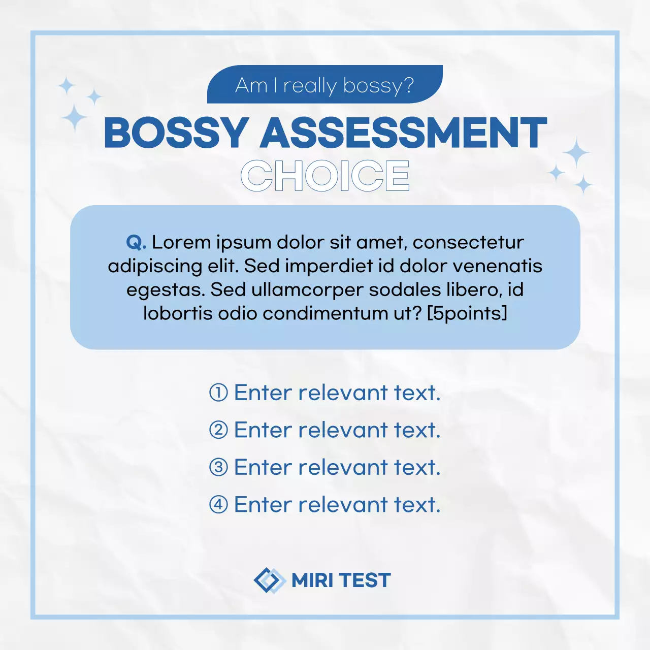 A kitschy blue and white goofy survey