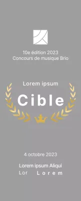 Plaque du lauréat du concept de concours avec illustration de lignes de laurier et de couronne