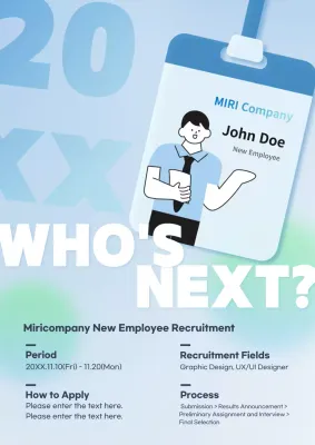 Blue Modern Recruitment Announcement Poster