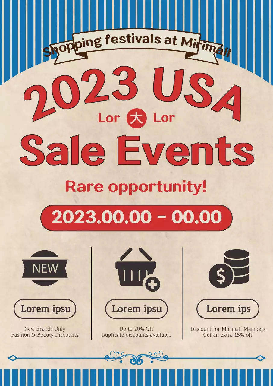 Korea Sale Festa shopping deals accented with retro-inspired graphic elements