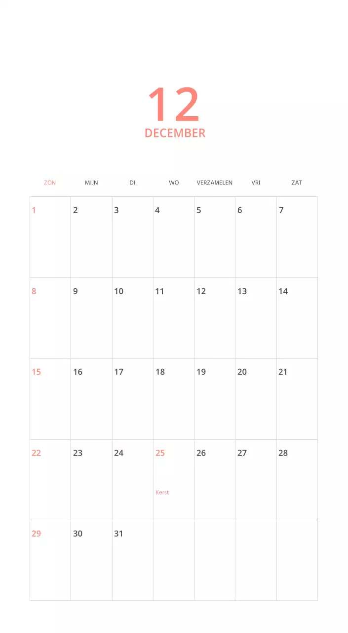 Veelkleurige geïllustreerde kalender