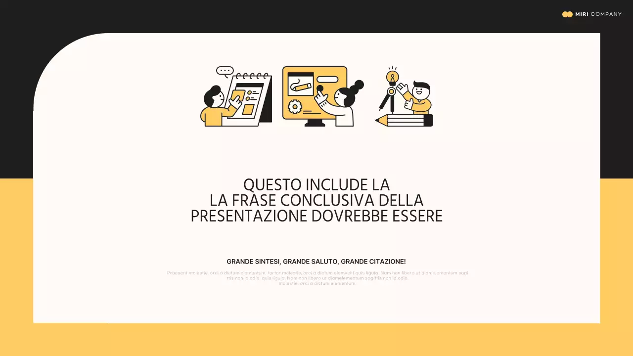 Presentazione minimalista in giallo e nero