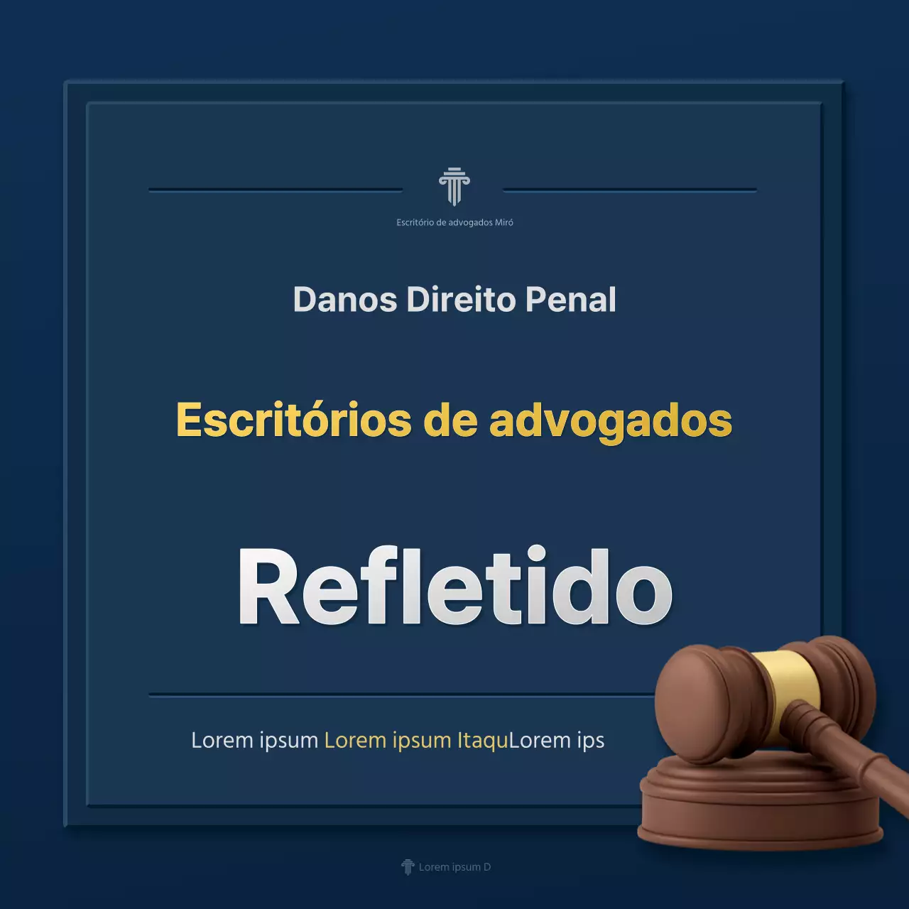 Um perfil simples de empresa de escritório de advogados em azul e amarelo