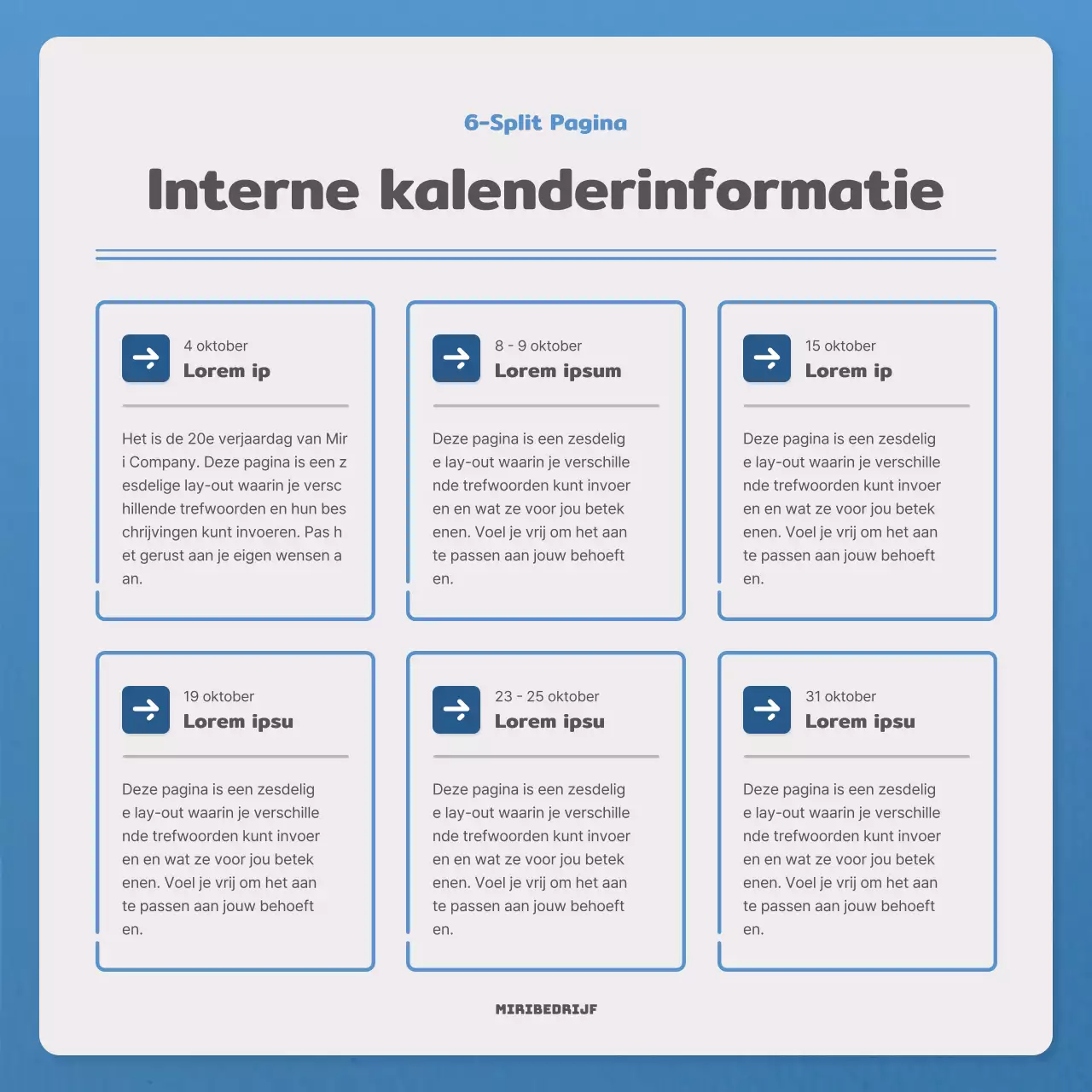 Een eenvoudige brief in blauw en marineblauw nieuwsbriefpost